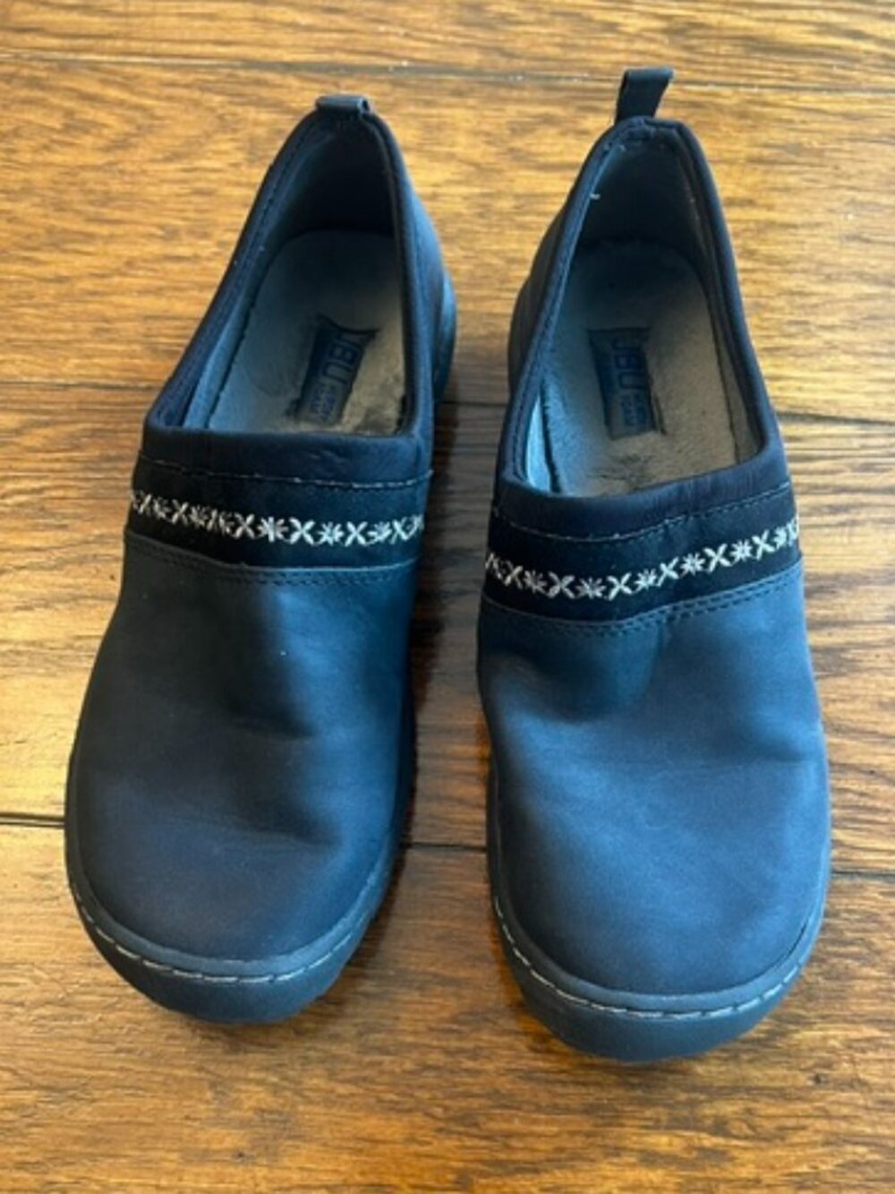 Women's J BU memory foam loafer, Black, Size 7, Slip on, Faux Fur inside, Ex Con